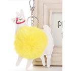 Cute Colourful Alpaca Pom Pom Key Chain - Colour - Yellow